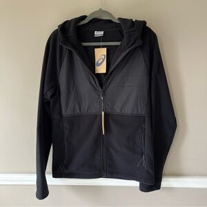 Asics Men’s Jacket Knit Full Zip Hoodie Fleece Black Regular Fit